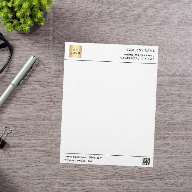 Business company logo QR code Custom Letterhead (Creator Uploaded)