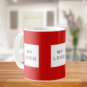 Business company logo red coffee mug