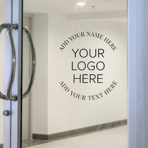 Business Company Logo Round Promotional Window Cling