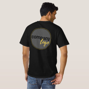 BUSINESS COMPANY LOGO SLOGAN CUSTOM EMPLOYEE BLACK T-Shirt