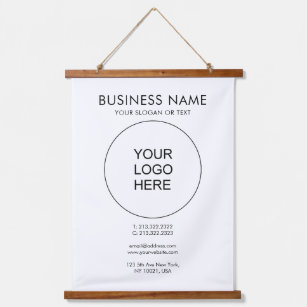 Business Company Logo Text Customisable Template Hanging Tapestry
