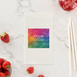 Business Company Logo Text Template Ecru Napkin