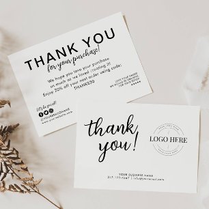 Business Company Logo Thank You Purchase Order Card