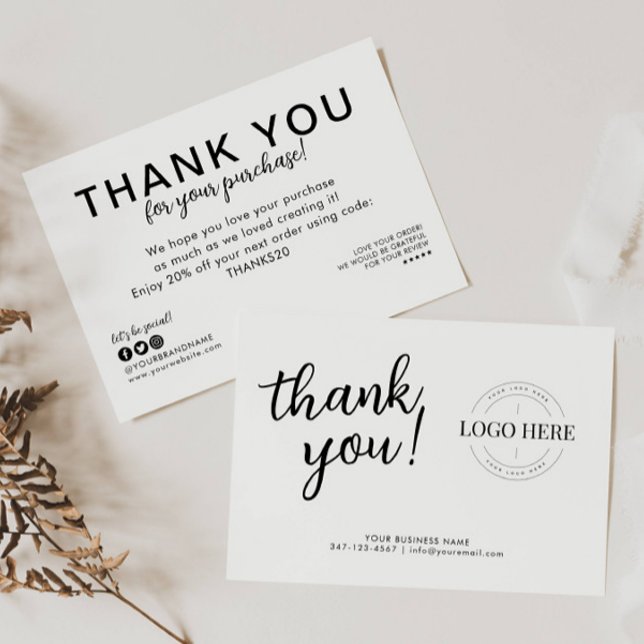 Business Company Logo Thank You Purchase Order Card (Creator Uploaded)