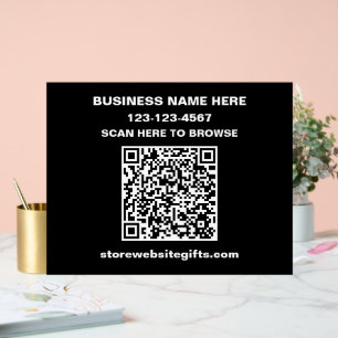 Business Company Marketing Promote QR Code Acrylic Sign
