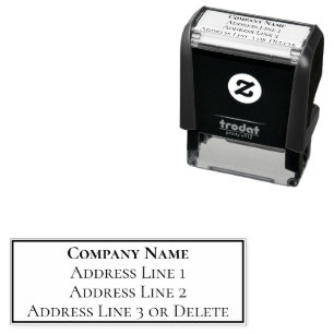 Business Company Name in Bold Font Return Address Self-inking Stamp