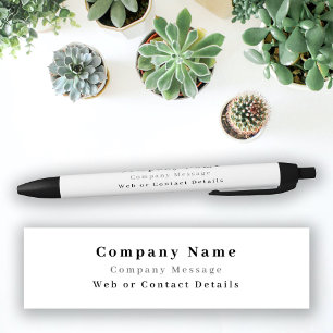 Business Company Name & Text  Black Ink Pen