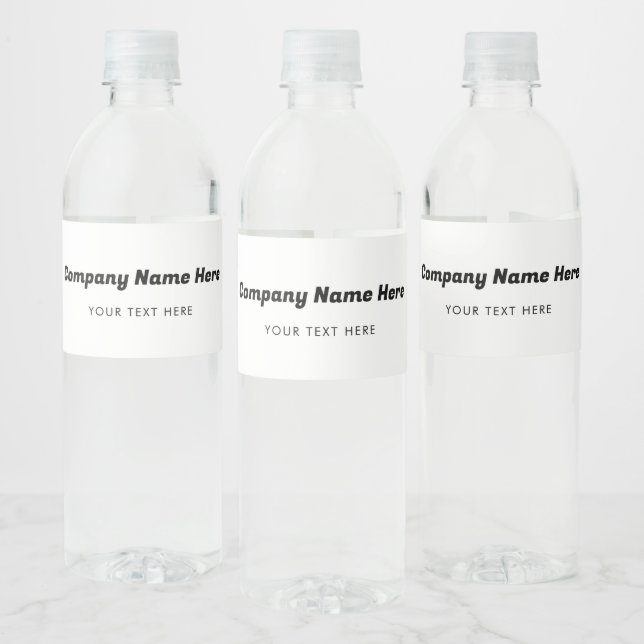 Business Company Name & Text Customer Gifts Water Bottle Label (Bottles)