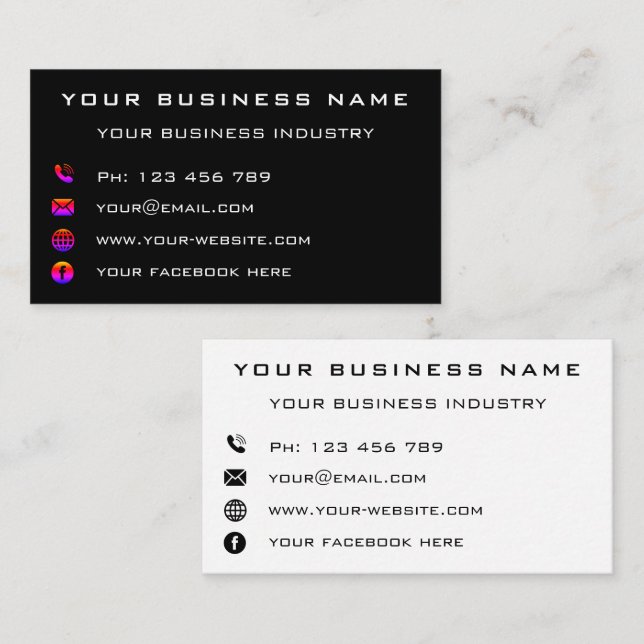 Business Company Personalised Professional Modern Business Card (Front/Back)
