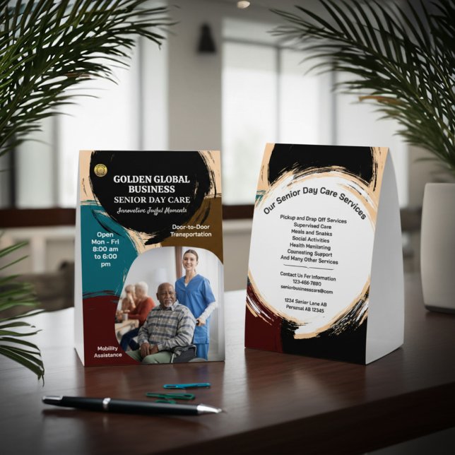 Business Company Photo Logo Modern Marketing  (Business Company Photo Logo Modern Marketing Table Tent great to help your company market services.)