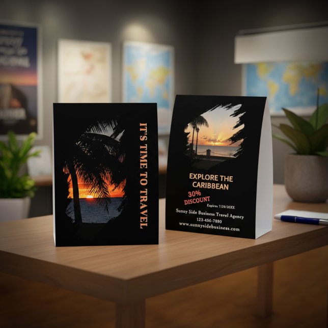 Business Company Photo Travel Agency Modern (Business Company Photo Travel Agency Modern Table Tent is great to give to propective customers. )