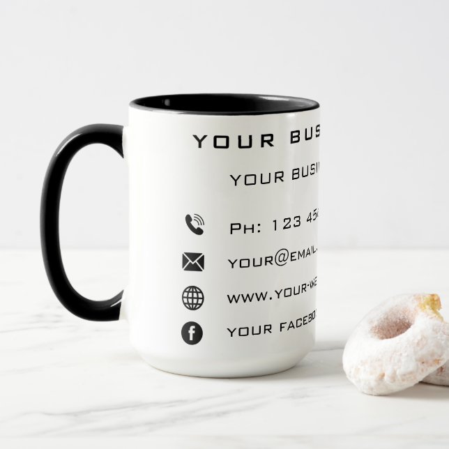 Business Company Promotional Personalised Elegant Mug (With Donut)