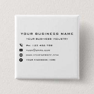 Business Company Promotional Personalised - Modern 15 Cm Square Badge