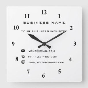 Business Company Promotional Personalised Office Square Wall Clock