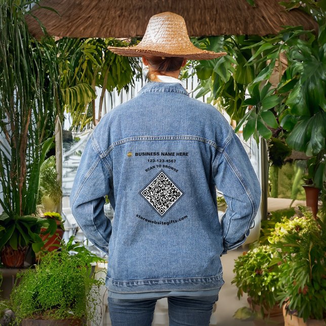 Business Company QR Code Marketing Promote Custom Denim Jacket (Business Company QR Code Marketing Promote Custom Denim Jacket is great to promote your business. )