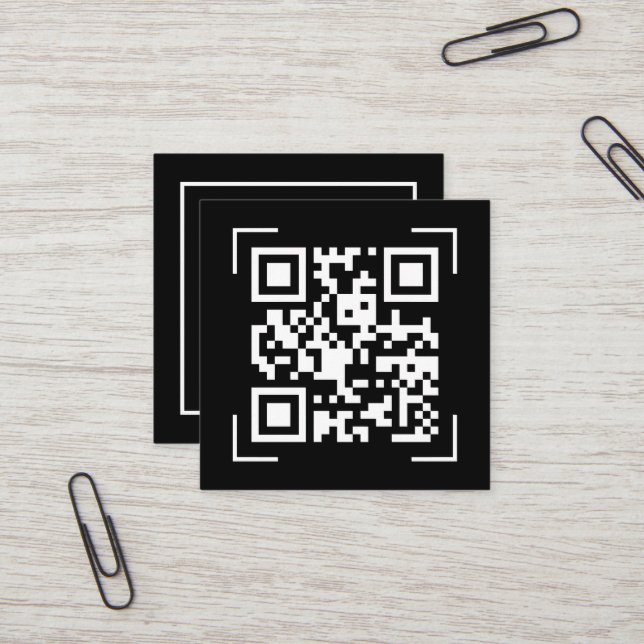 Business Company | QR Code Scan Minimalist  Square Business Card (Front/Back In Situ)