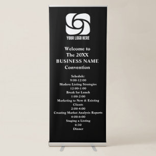Business Company Retreat Custom Convention Black Retractable Banner