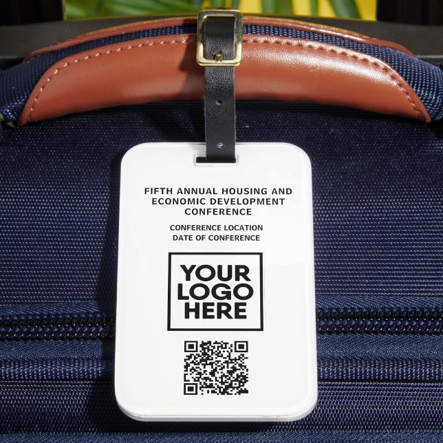 Business Conference Custom Logo QR Code  Luggage Tag (Creator Uploaded)