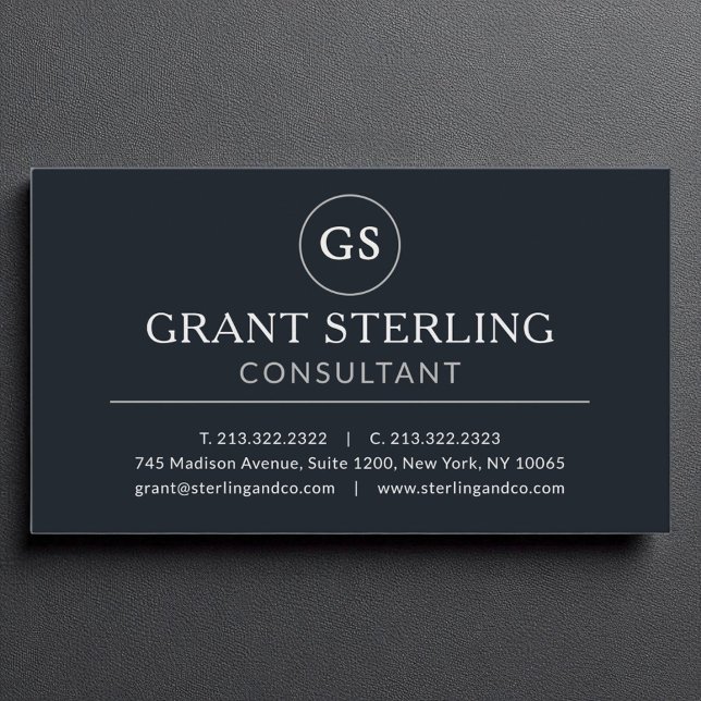 Business Consultant Black Silver Luxury  Business Card (Creator Uploaded)