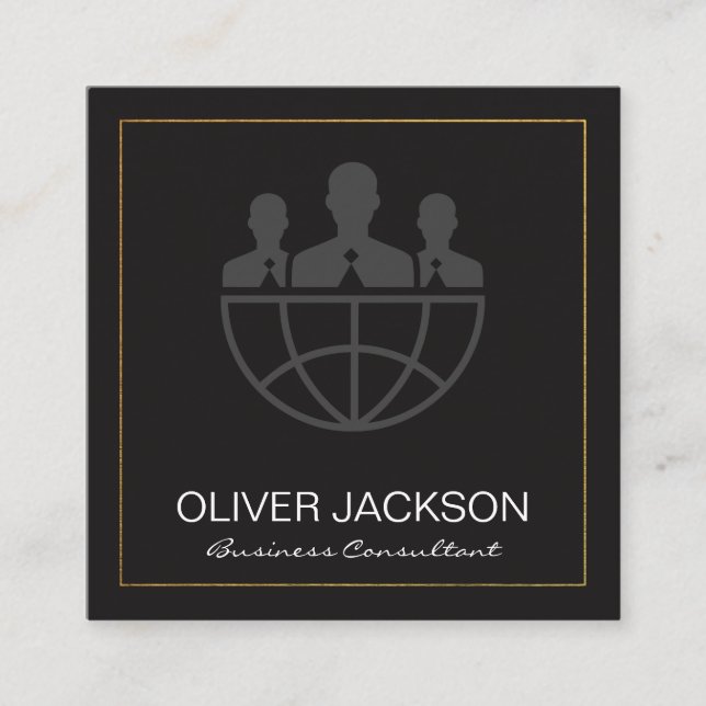 Business Consultant | Corporate Square Business Card (Front)