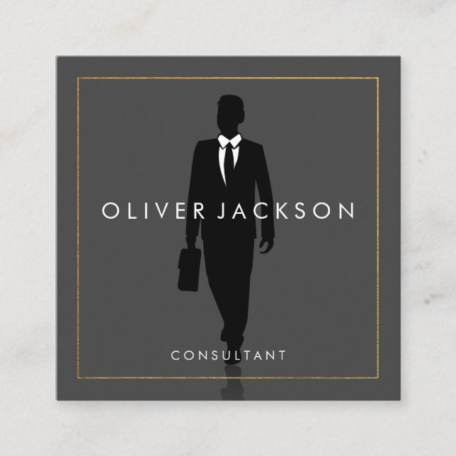 Business Consultant Icon Square Business Card (Front)