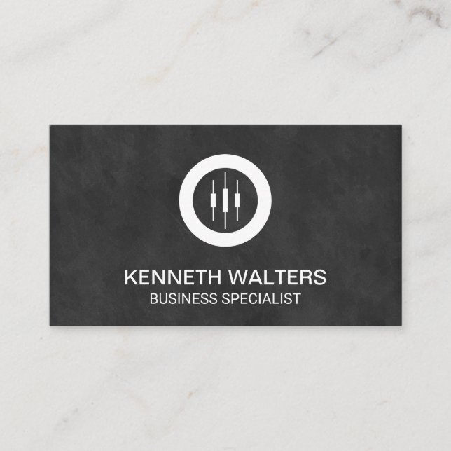 Business Consultant | Investor Stock Trader Logo Business Card (Front)