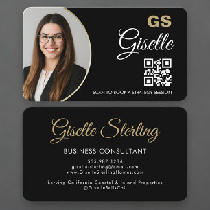 Business Consultant Photo QR Code  Card
