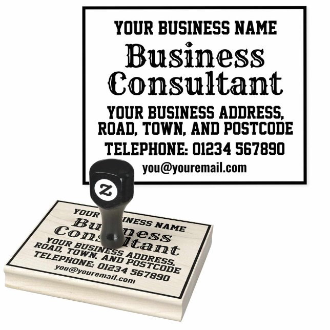 Business Consultant with Name, Address, etc Rubber Stamp (Creator Uploaded)