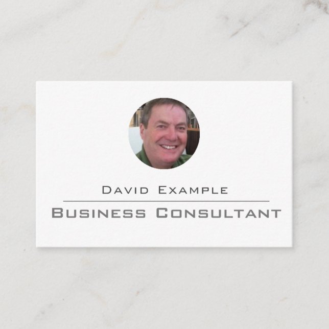 Business Consultant with Photo of Holder Business Card (Front)