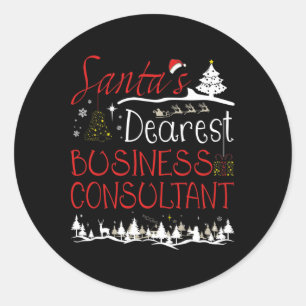 Business Consultant Xmas Job Cute Christmas  Classic Round Sticker