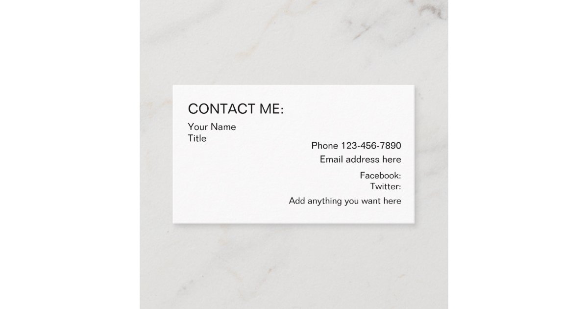 Business Contact Cards Zazzle