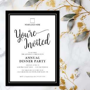 Business Corporate Annual Party Elegant Script  Invitation