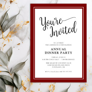 Business Corporate Annual Party Script Red Invitation