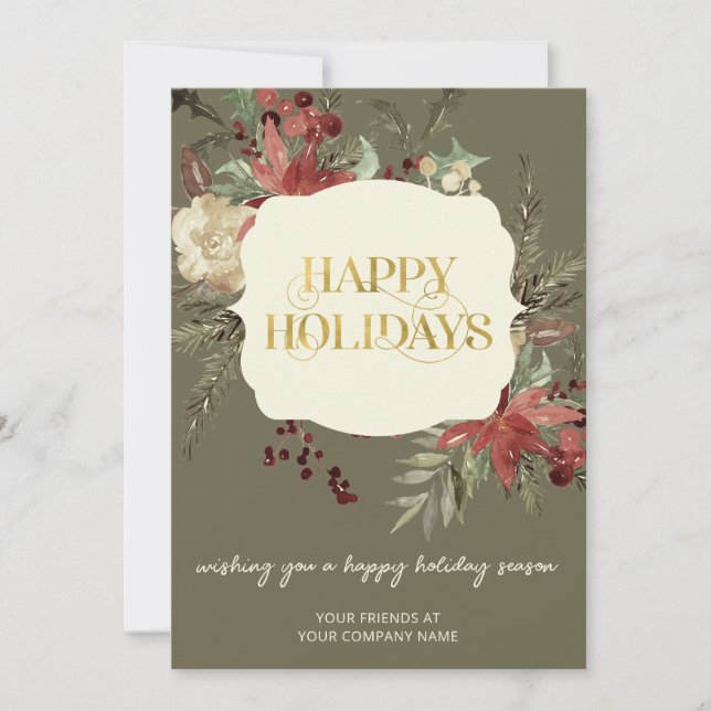 Business Corporate Christmas Holiday Card (Front)