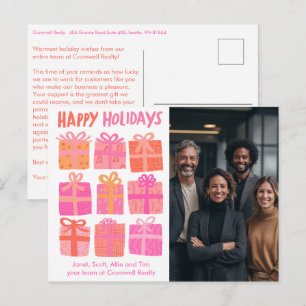 Business Corporate Christmas Holiday CUSTOM Photo Postcard