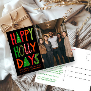 Business Corporate Christmas Holiday CUSTOM Photo Postcard