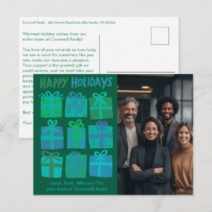 Business Corporate Christmas Holiday CUSTOM Photo Postcard