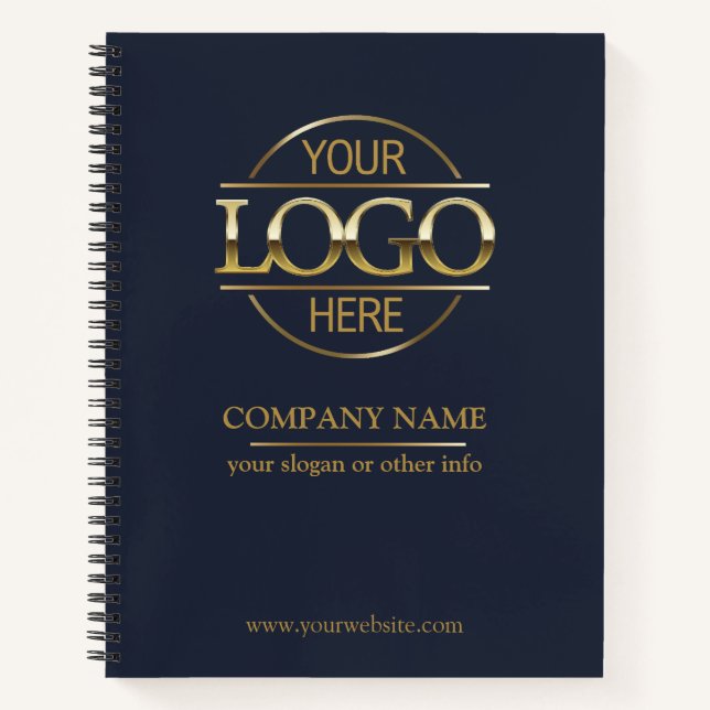 Business Corporate Company Logo Blue Promotional  Notebook (Front)