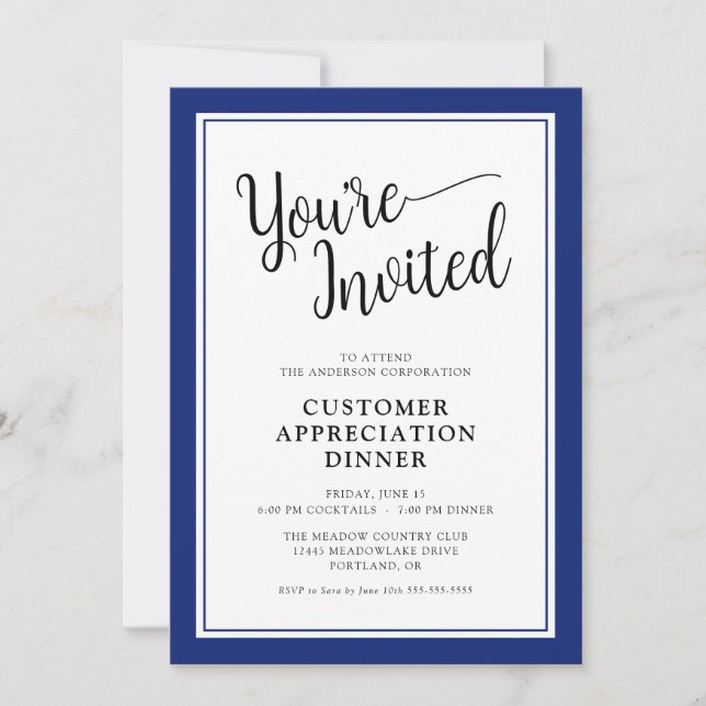 Business Corporate Customer Appreciation Dinner Invitation (Front)