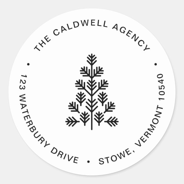 Business Corporate Holiday Black Address Label (Front)