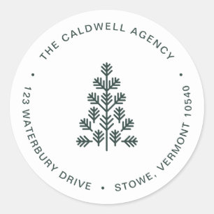 Business Corporate Holiday Green Address Label