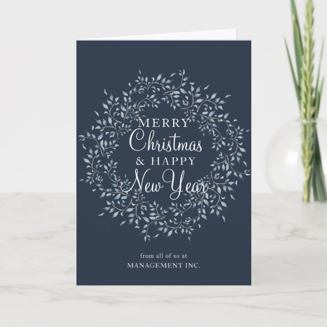Business Corporate Holiday New Year Christmas Card (Front)