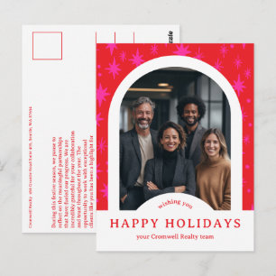 Business Corporate Holiday Stars CUSTOM Arch PHOTO Postcard