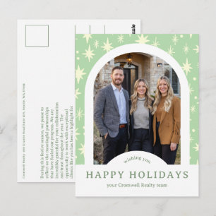 Business Corporate Holiday Stars CUSTOM Arch PHOTO Postcard