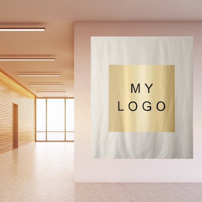 Business corporate logo beige tapestry (Creator Uploaded)