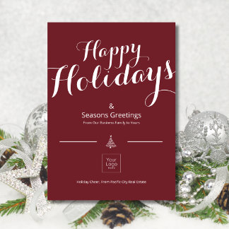 Business Corporate Logo Elegant Modern Holiday Card
