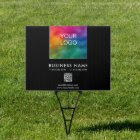 Business Corporate Logo QR Code Template Black