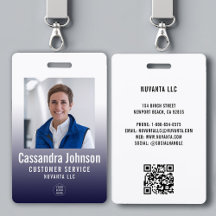 Business Corporate Navy Gradient Employee ID Photo