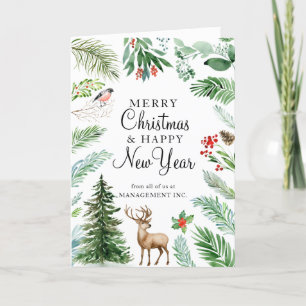 Business Corporate New Year Christmas Forest Holiday Card