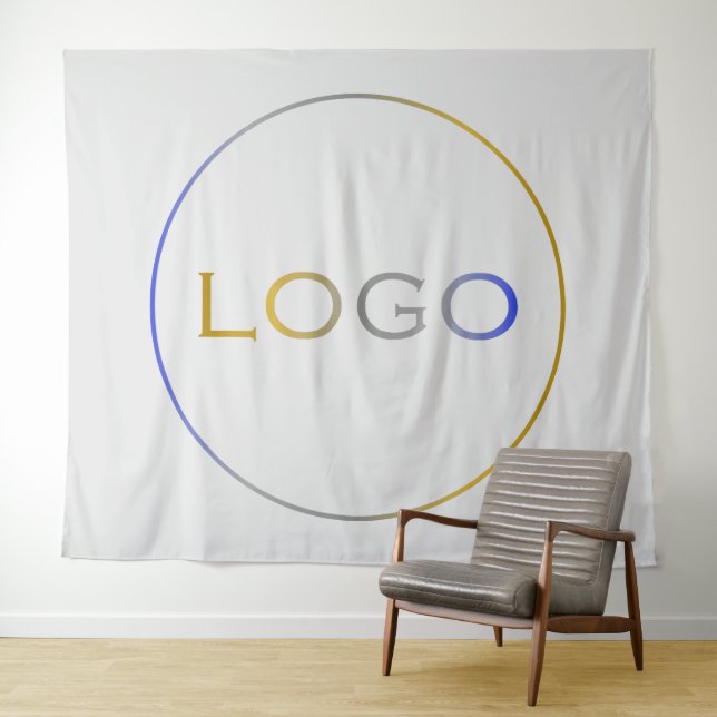 Business Corporate Single Large Logo on Light Grey Tapestry (In Situ (Horizontal))